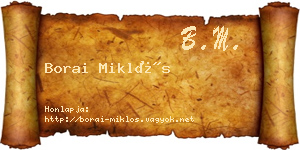 Borai Miklós névjegykártya